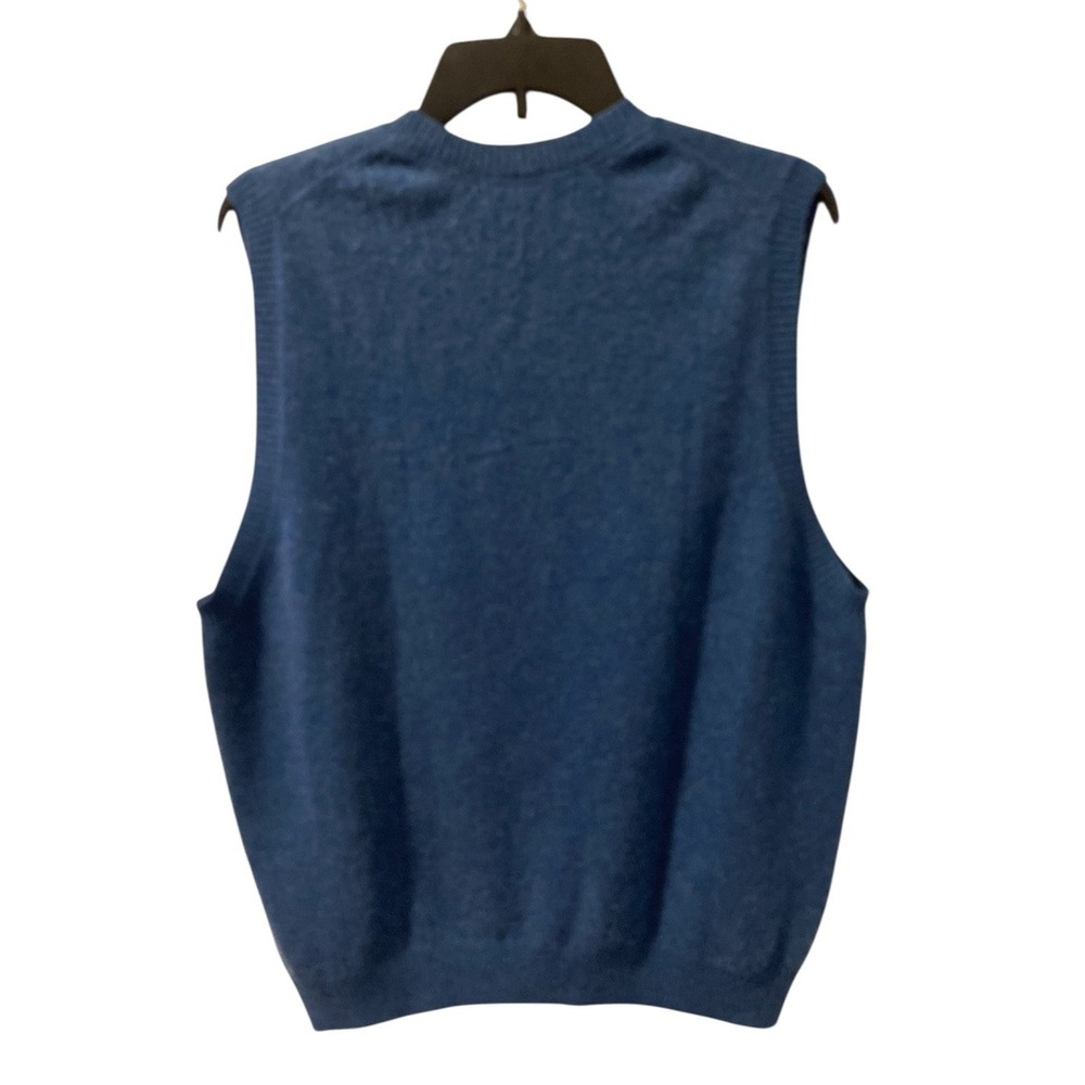 KINROSS 100% Cashmere Sweater Vest Men's Sz Large Blue‎ V-Neck Grandpa - Picture 2 of 7